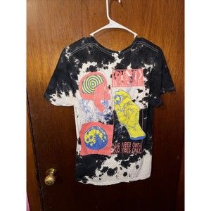 Chemistry Men’s Black And White Tie Dye Good Vibes Only Shirt Size Medium